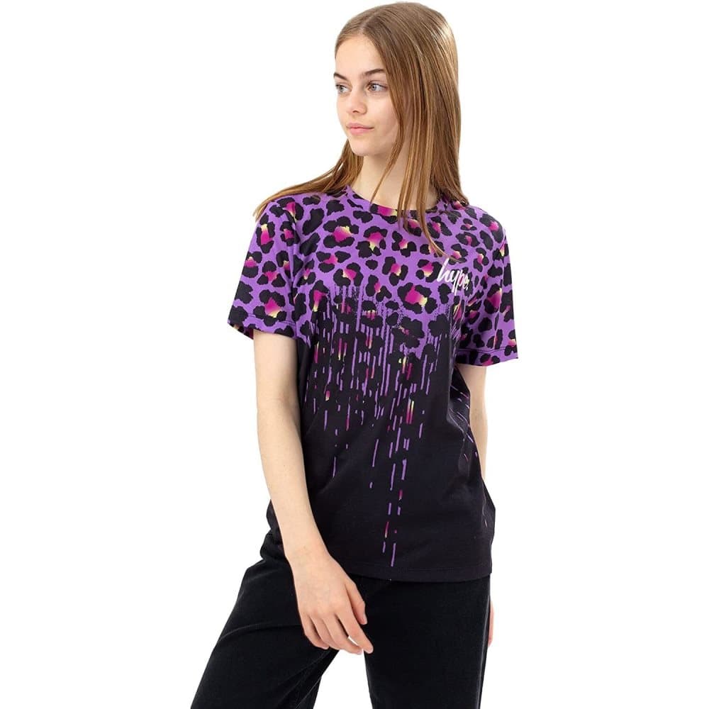 Hype Tyg för flickor Funky Drip Leopard T-Shirt