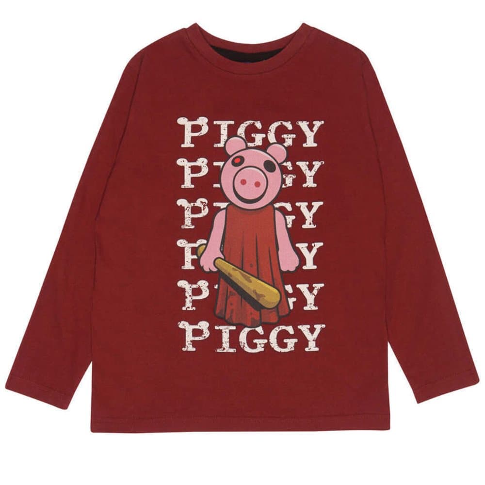 Piggy Långärmad T-shirt för flickor med basebollträ