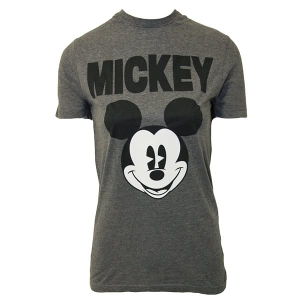 Disney T-shirt med Musse Pigg-ansikte för kvinnor och damer Charcoal Grey XL