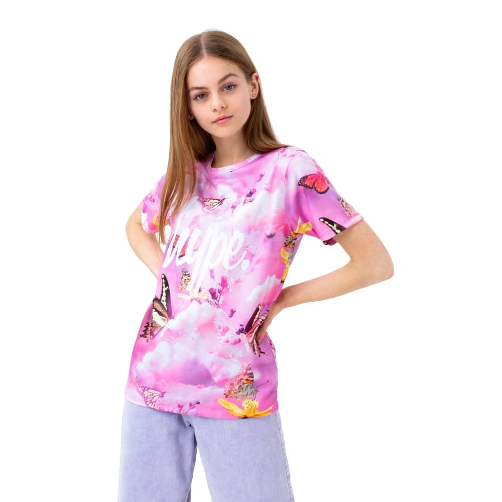 Hype Flickor Butterfly Garden Script T-Shirt