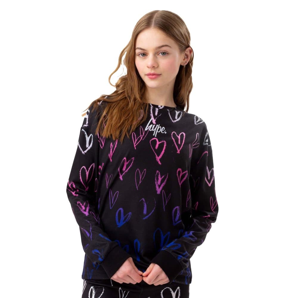 Hype Flickor Heart Fade Drop Shoulder T-Shirt