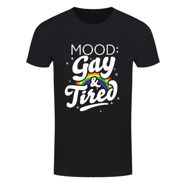 Grindstore Herre Mood: Bøsse og træt T-shirt