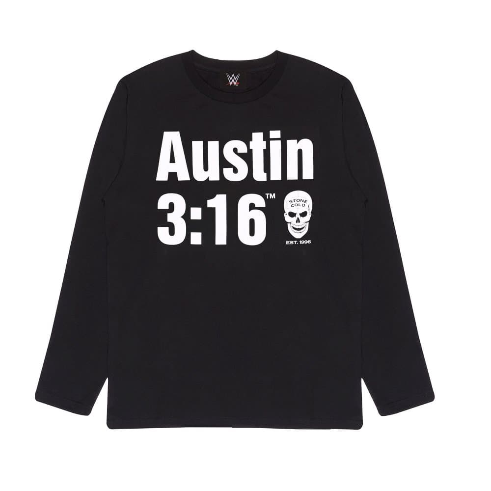WWE Unisex vuxen Austin 3:16 Skull långärmad T-shirt för vuxna
