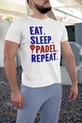 Miniatyrbild 3 av 5: Padel sports t-shirt . Vit Eat Sleep Padel repeat sports tröja
