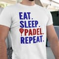 Miniatyrbild 1 av 5: Padel sports t-shirt . Vit Eat Sleep Padel repeat sports tröja