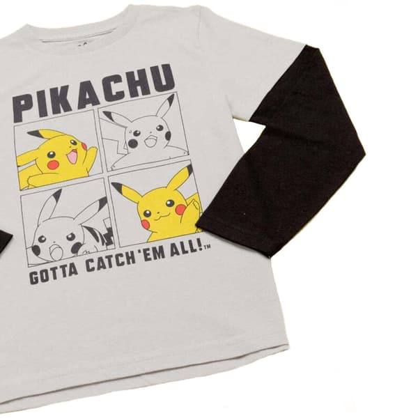Pokemon Drenge Pikachu langærmet skatertop med lange ærmer