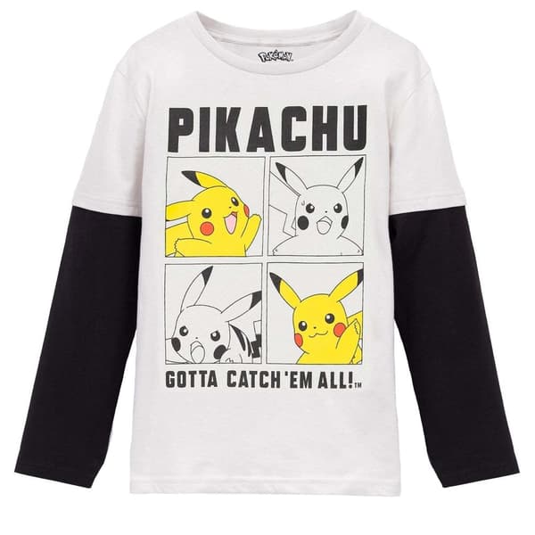 Pokemon Drenge Pikachu langærmet skatertop med lange ærmer