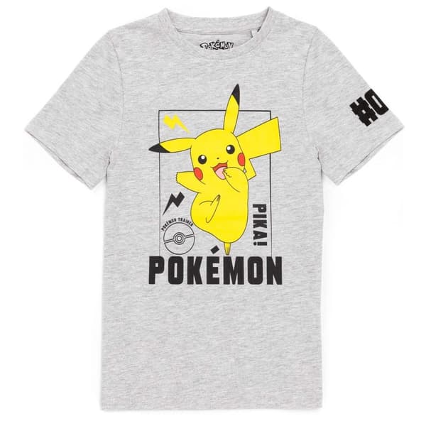 Pokemon Pikachu T-Shirt för barn/barn Grey 4-5 Years Pokemon Pikachu T-Shirt för barn/barn Grey 4-5 Years