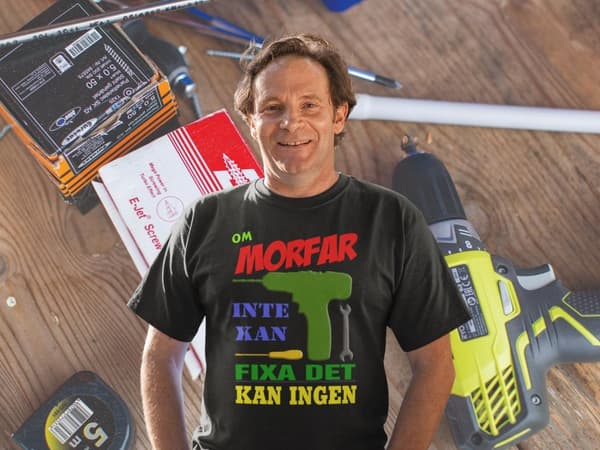 Svart T-shirt - Om Morfar inte kan fixa det kan ingen