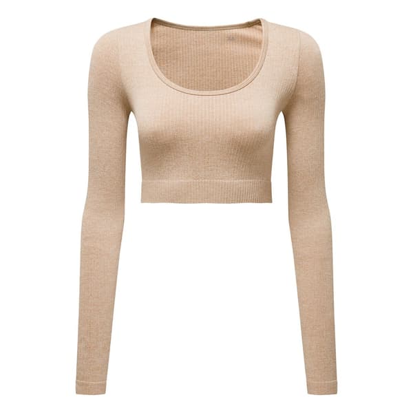 TriDri Womens/Ladies Ribbed Seamless 3D Crop Top Nude XS