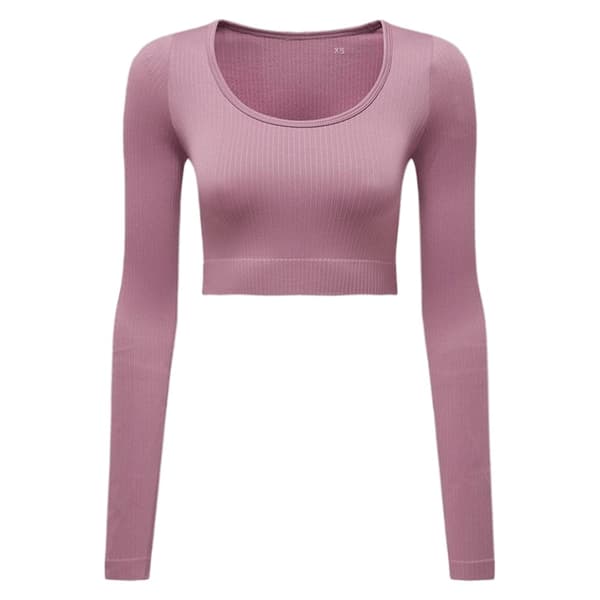 TriDri Kvinnor/Damer Ribbed Seamless 3D Crop Top Mauve L