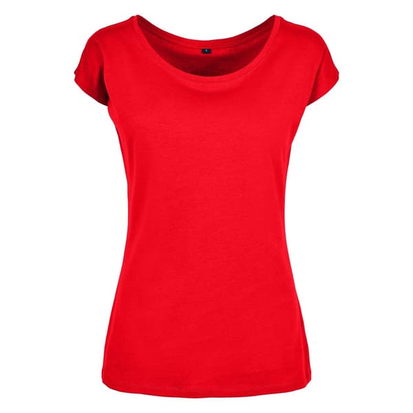 Build Your Brand T-shirt med bred hals til kvinder/damer