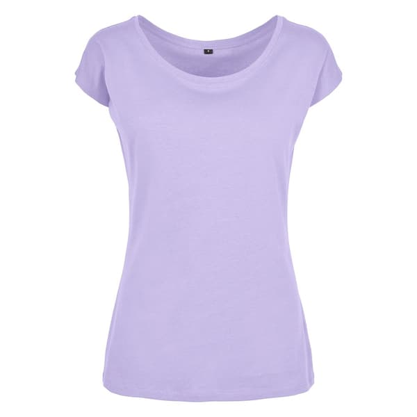 Build Your Brand T-shirt med bred hals til kvinder/damer