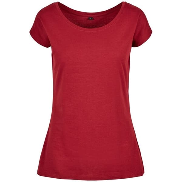 Build Your Brand T-shirt med bred hals til kvinder/damer