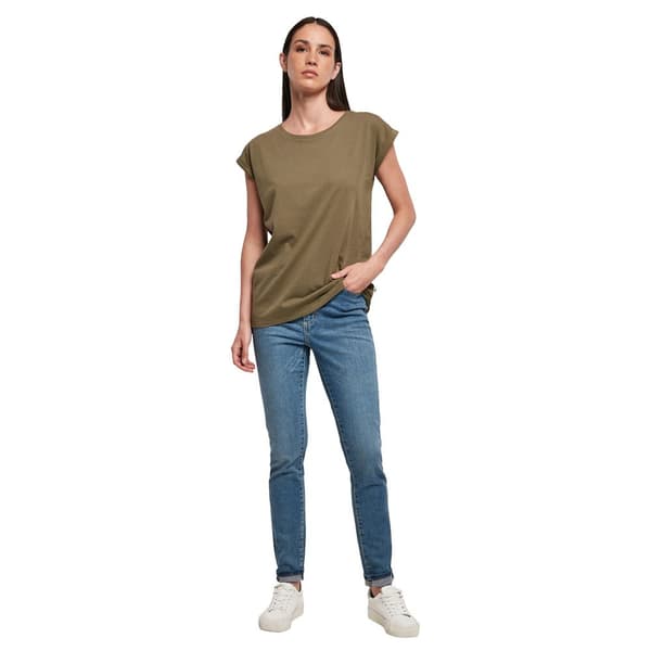 Build Your Brand Kvinnor/Damer Organic Extended Shoulder T-Shirt