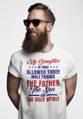 Miniatyrbild 2 av 4: Vit pappa t-shirt . Daughter 3 male friends only tröja