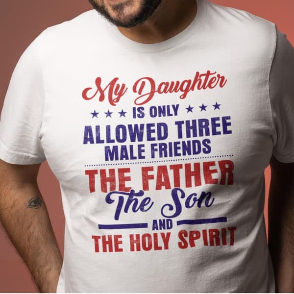 Vit pappa t-shirt . Daughter 3 male friends only tröja Small