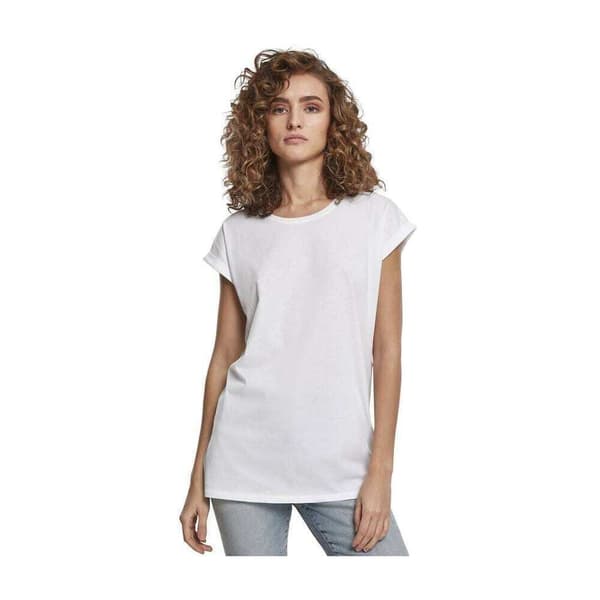 Build Your Brand Kvinnor/Damer Organic Extended Shoulder T-Shirt
