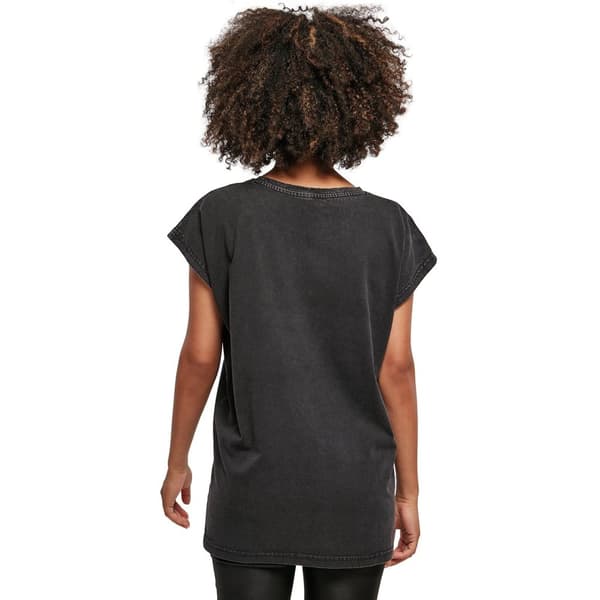 Build Your Brand T-shirt med udvidet skulder i syrevask til kvinder/damer