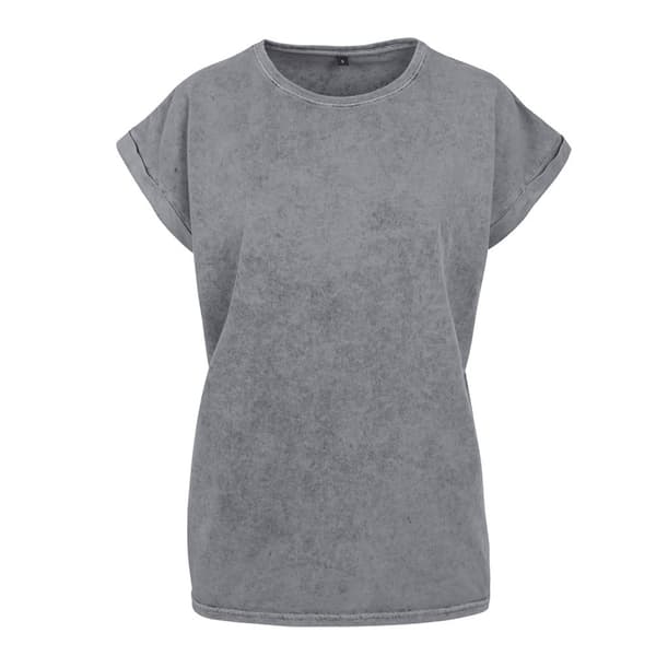 Build Your Brand T-shirt med udvidet skulder i syrevask til kvinder/damer