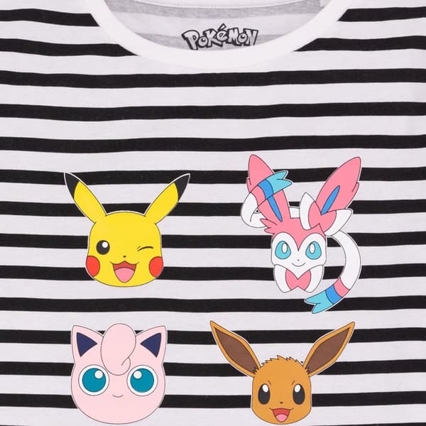 Pokemon Randig T-shirt för flickor