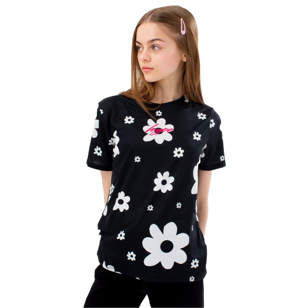 Hype T-shirt för flickor med Mono Daisy Scribble