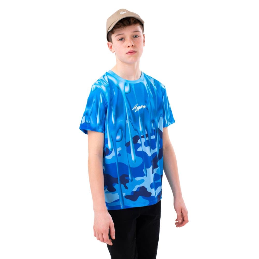 Hype Pojkar Camo Script Drips T-Shirt