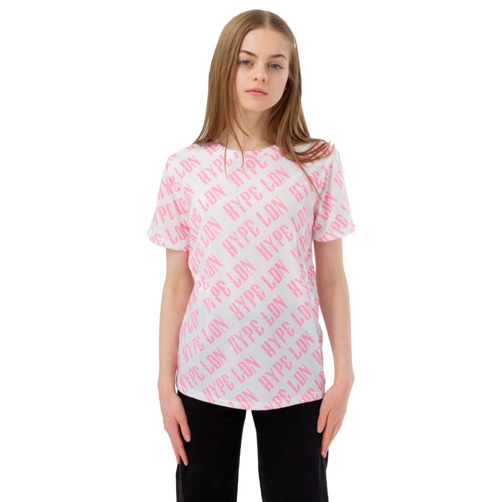 Hype T-shirt med gotisk upprepning och tryck för flickor
