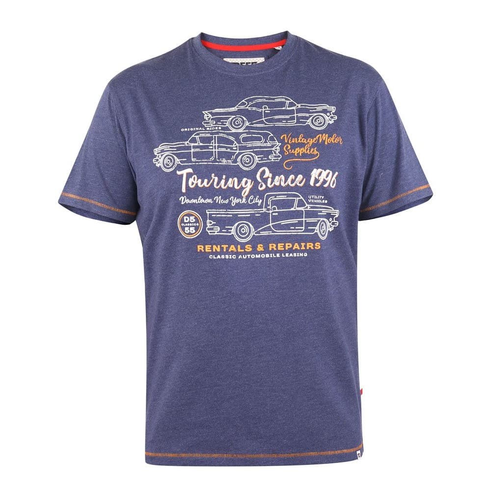 Duke Mens Beeston D555 Vintage Cars Kingsize T-Shirt