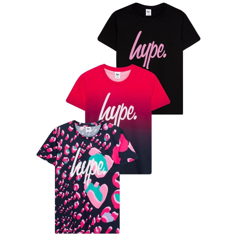 Hype T-shirt-set med groovy script för flickor (3 st.)
