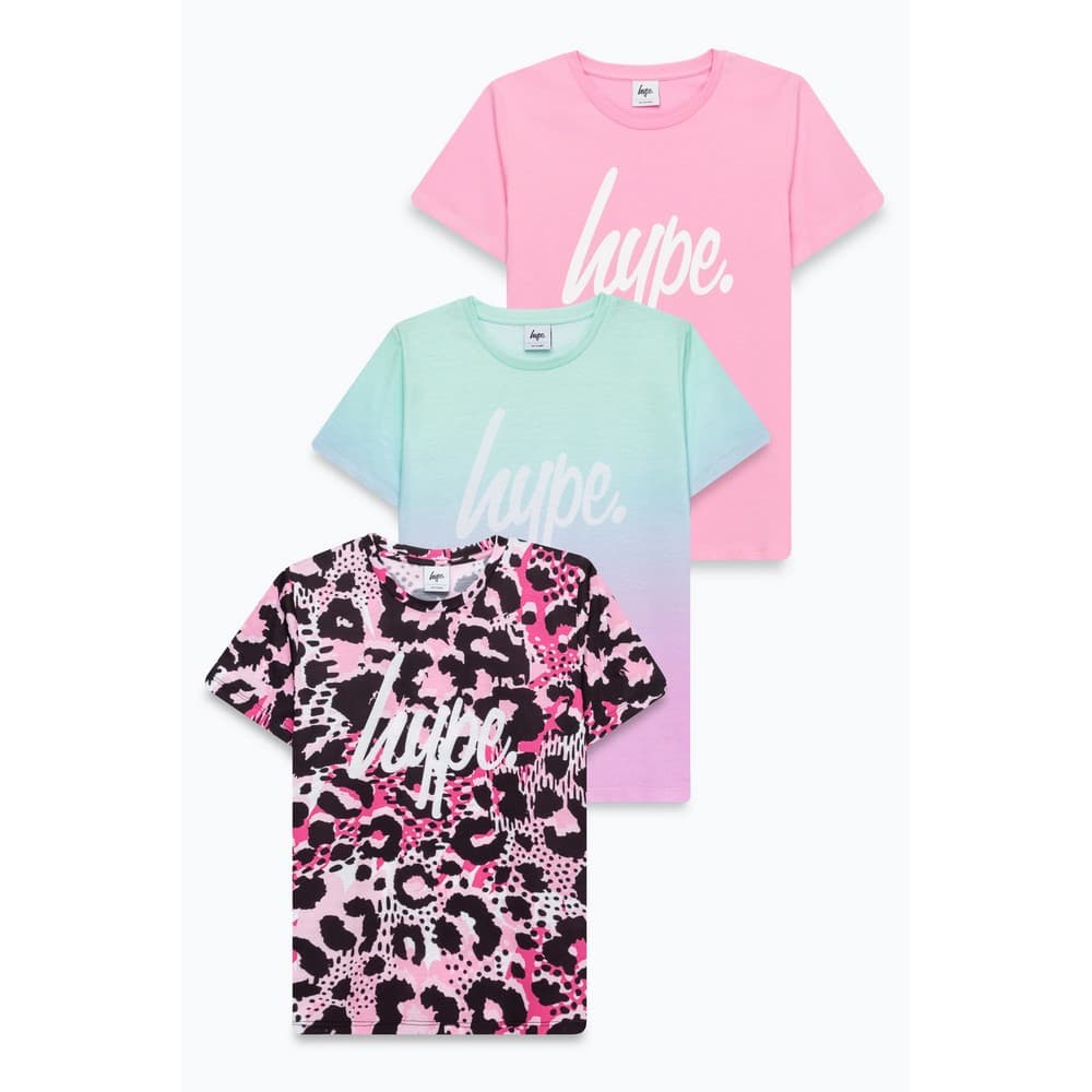 Hype Flicka Fade Leopard Print T-Shirt Set (3 st.)