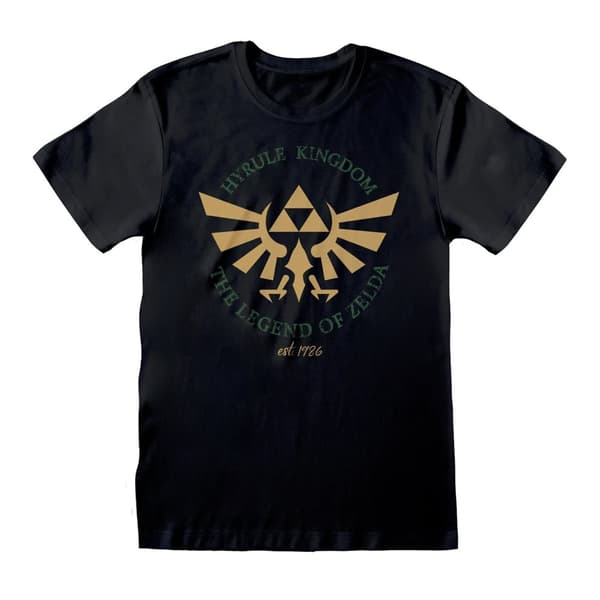 Legend Of Zelda Unisex vuxen Hyrule Kingdom Crest T-Shirt Black XL