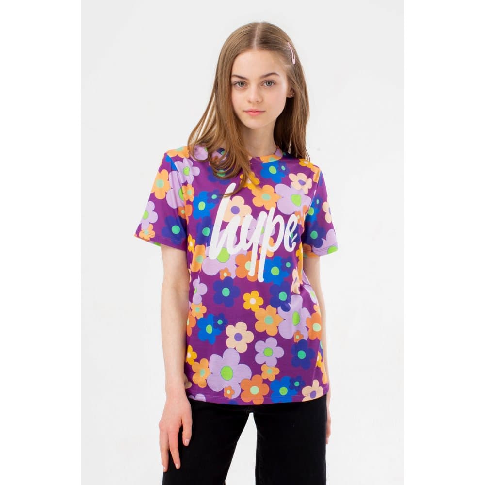 Hype Flickor Flower Garden Script T-Shirt