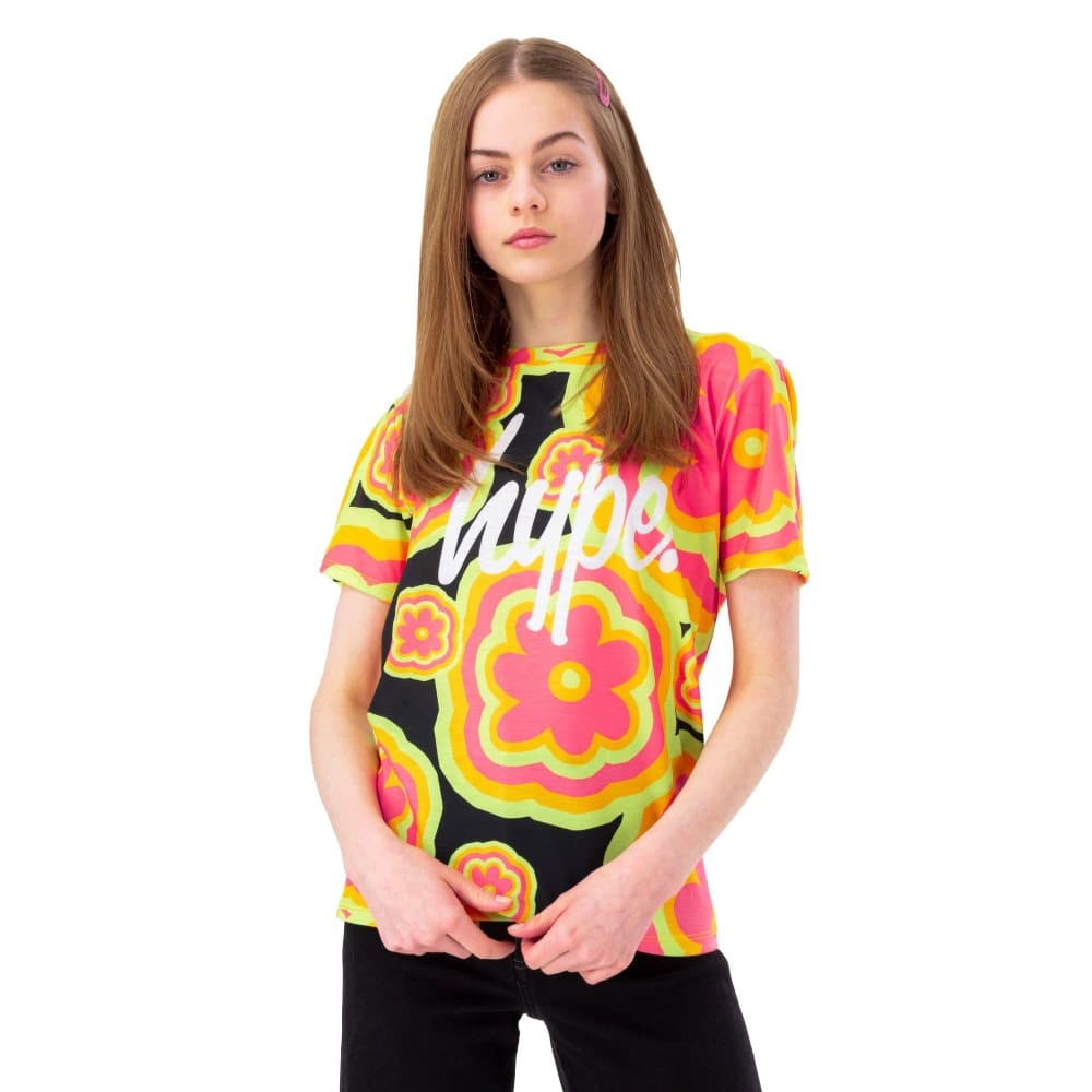 Hype Flickor Bubble Floral Script T-Shirt