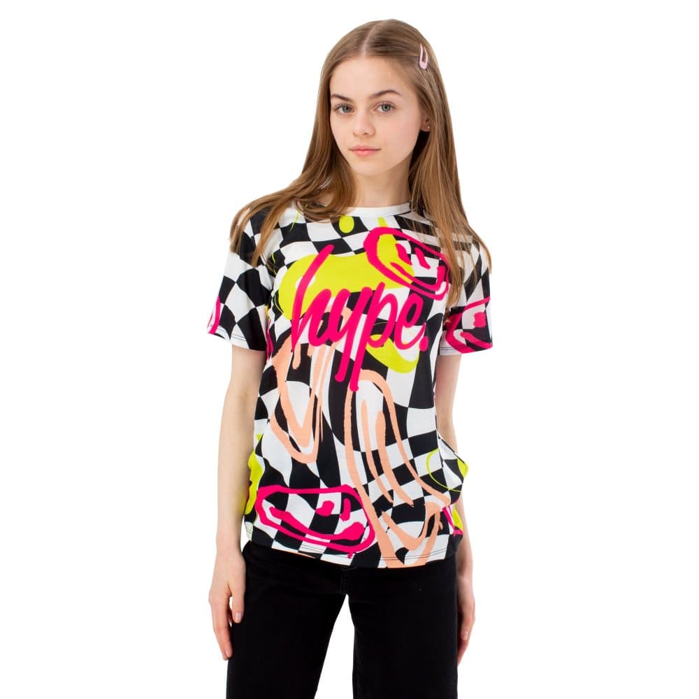 Hype Tyg med Smiley Wave-rutig t-shirt för flickor