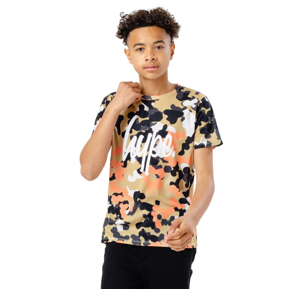 Hype Pojkar Splodge Camo Script T-Shirt