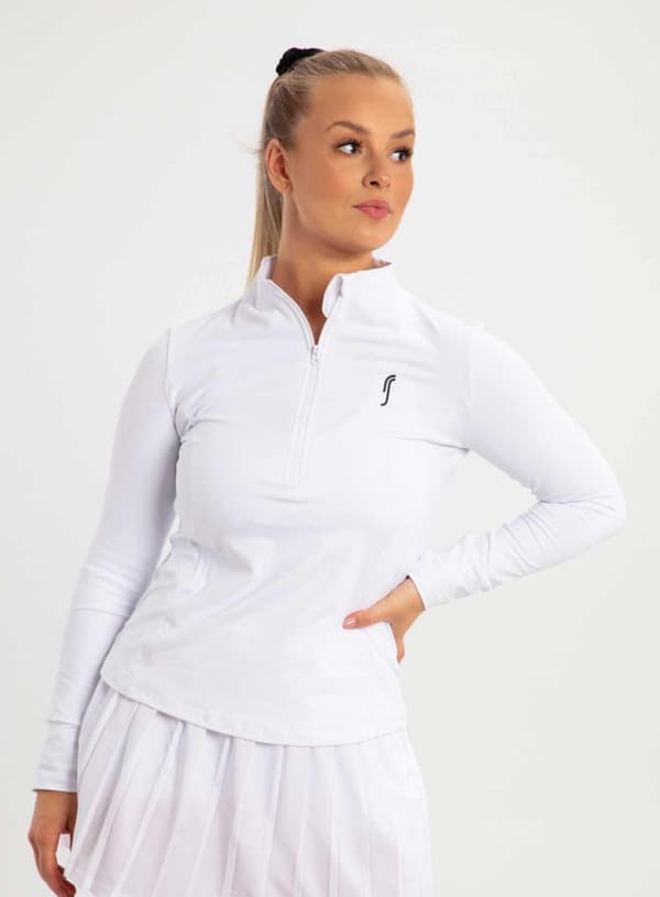 RS Half Zip Sweater Women White