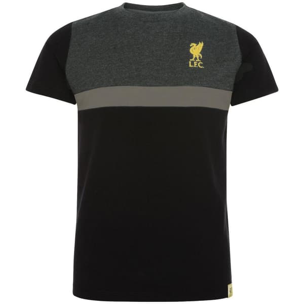 Liverpool FC Barn/Kids Panel T-Shirt Black/Charcoal/Gold 5-6 Years