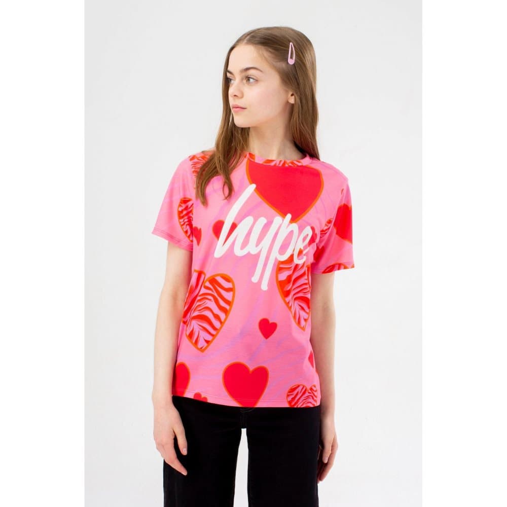 Hype Flickor Zebra Heart Script T-Shirt