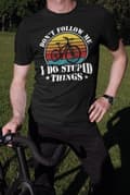 Miniatyrbild 6 av 6: Cykel T-shirt med Do not follow me - I do stupid things