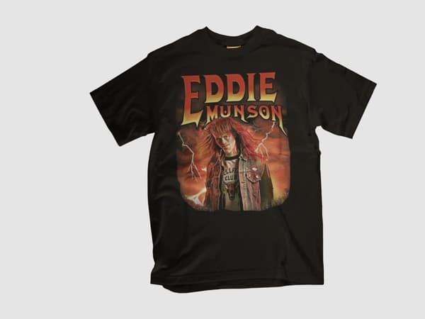 Svart T-shirt - Eddie Munson Stranger things metal Hellfire club