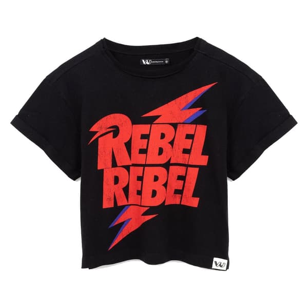 David Bowie Womens/Ladies Rebel Rebel Crop T-Shirt