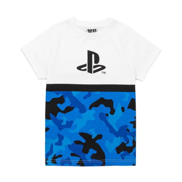 Playstation T-shirt med camo-logo til drenge