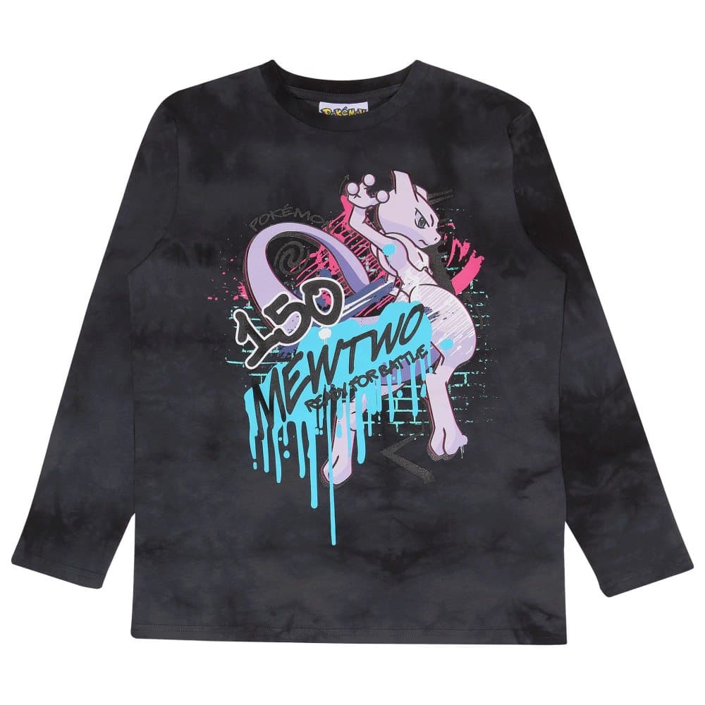 Pokemon Barn/Kids Ready To Battle Mewtwo Långärmad T-shirt med långa ärmar