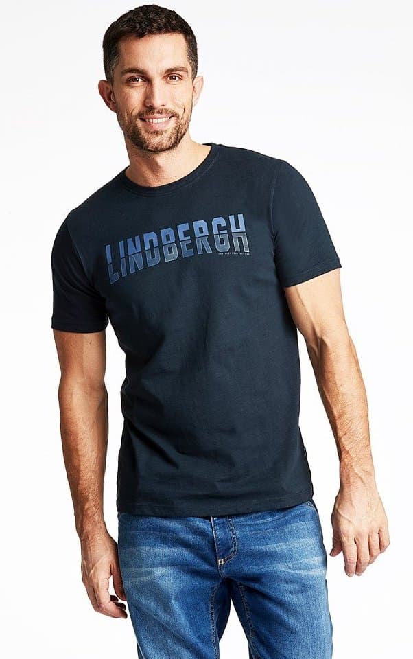 Lindbergh Blue - T-shirt 30-420116 Logoprint
