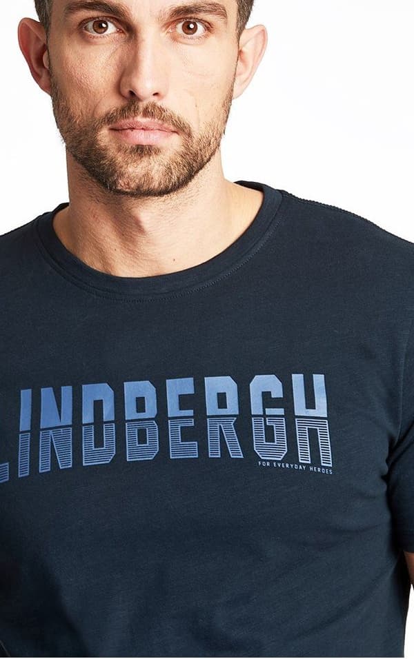Lindbergh Blue - T-shirt 30-420116 Logoprint