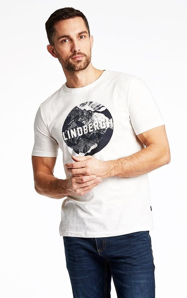 Lindbergh Blue - T-shirt 30-420116 Logoprint Offwhite S