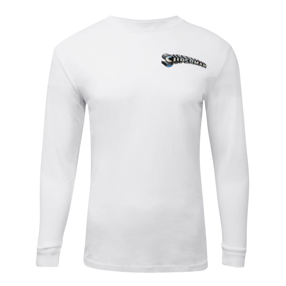 Superman Mens Man Of Steel Lightning långärmad T-Shirt