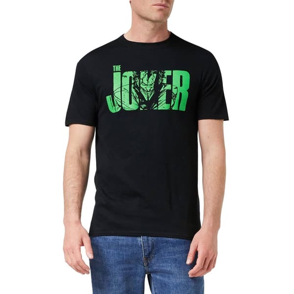 Batman Mens The Joker text bomulls-T-Shirt