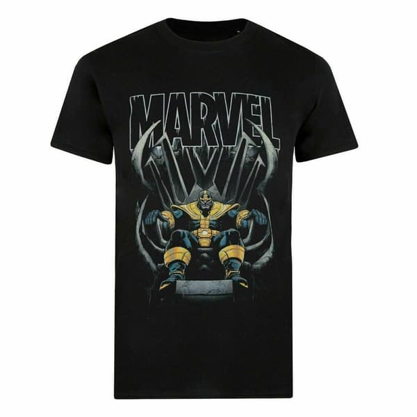 Marvel Herre Thanos Throne T-shirt Black/Grey/Gold M
